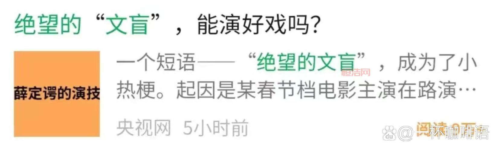 “绝望的文盲”能演好戏吗？央视网深度剖析
