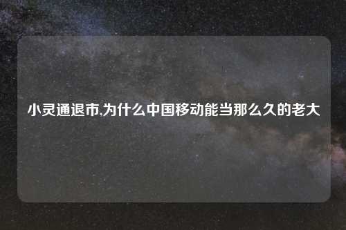 小灵通退市,为什么中国移动能当那么久的老大