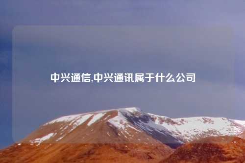 中兴通信,中兴通讯属于什么公司