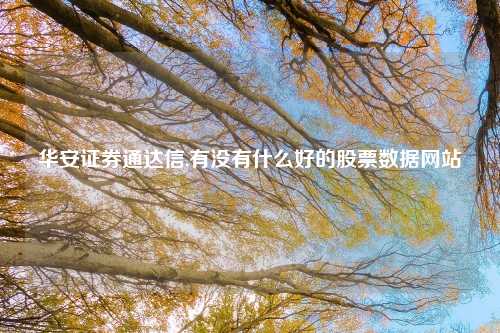 华安证券通达信,有没有什么好的股票数据网站