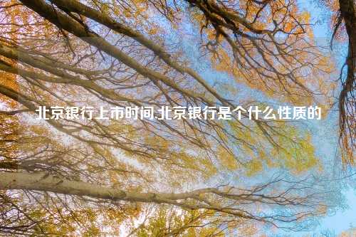 北京银行上市时间,北京银行是个什么性质的