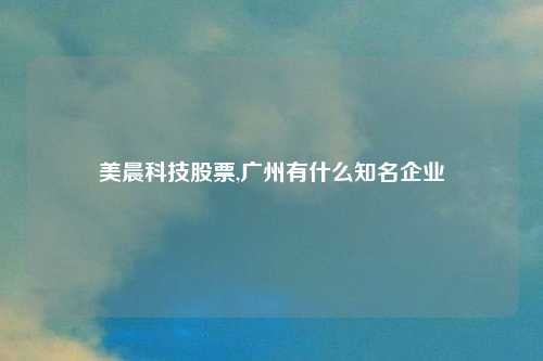 美晨科技股票,广州有什么知名企业