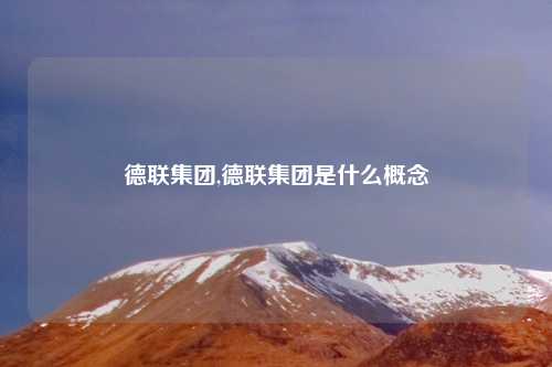 德联集团,德联集团是什么概念