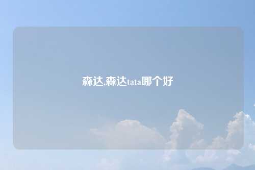 森达,森达tata哪个好