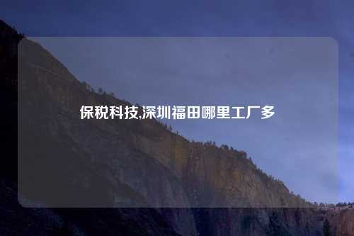 保税科技,深圳福田哪里工厂多
