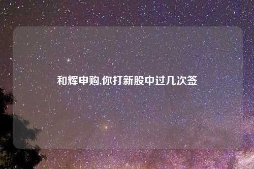 和辉申购,你打新股中过几次签