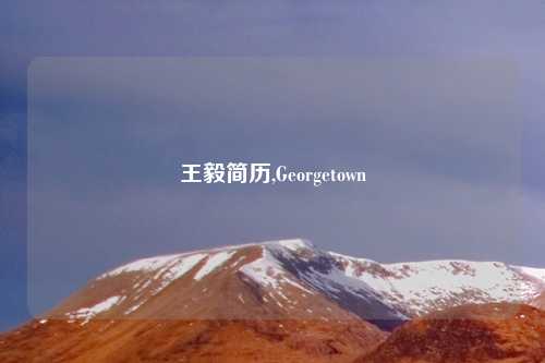 王毅简历,Georgetown