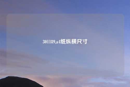 301189,a4纸纵横尺寸