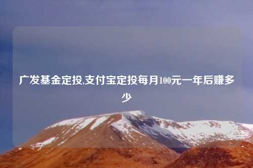 广发基金定投,支付宝定投每月100元一年后赚多少