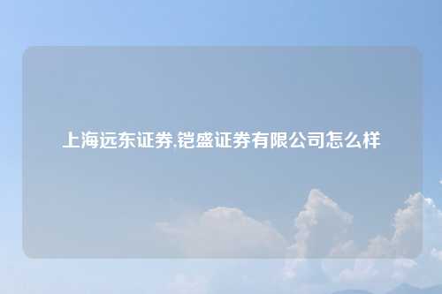 上海远东证券,铠盛证券有限公司怎么样