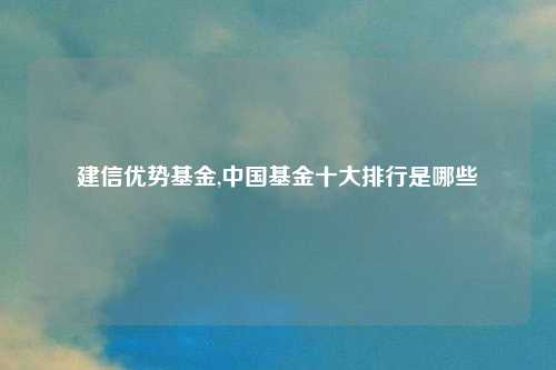 建信优势基金,中国基金十大排行是哪些