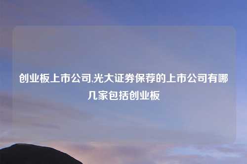 创业板上市公司,光大证券保荐的上市公司有哪几家包括创业板