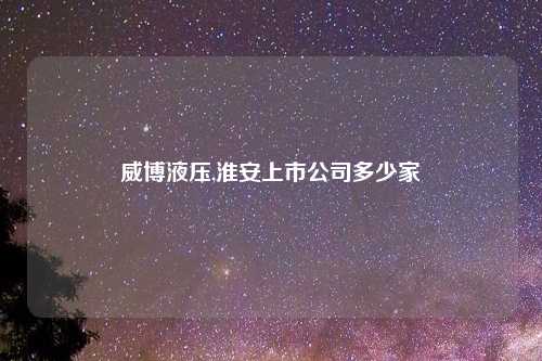 威博液压,淮安上市公司多少家