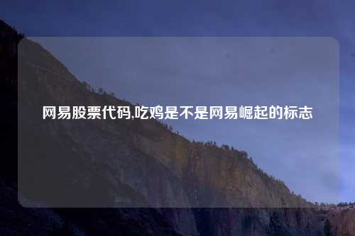 网易股票代码,吃鸡是不是网易崛起的标志