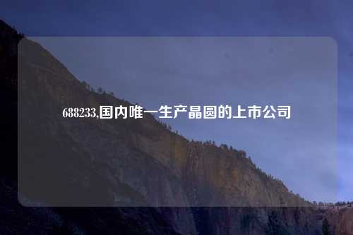 688233,国内唯一生产晶圆的上市公司