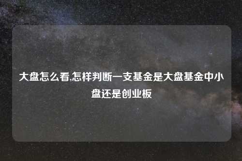 大盘怎么看,怎样判断一支基金是大盘基金中小盘还是创业板