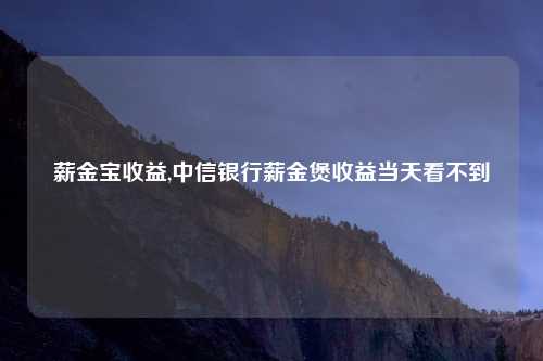 薪金宝收益,中信银行薪金煲收益当天看不到