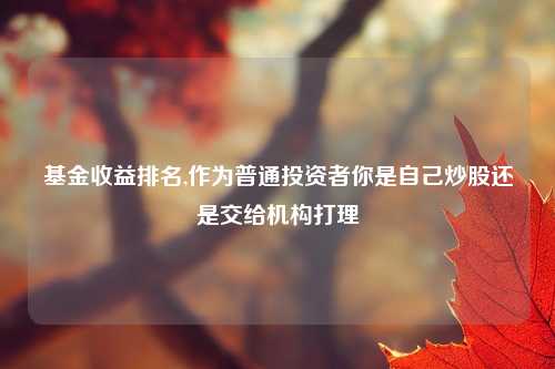 基金收益排名,作为普通投资者你是自己炒股还是交给机构打理