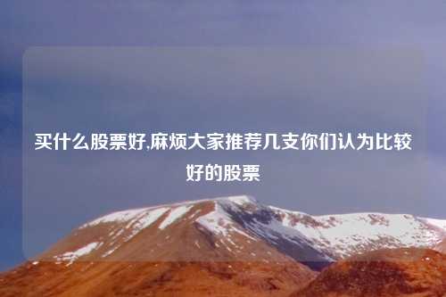 买什么股票好,麻烦大家推荐几支你们认为比较好的股票