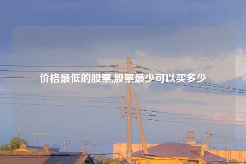 价格最低的股票,股票最少可以买多少