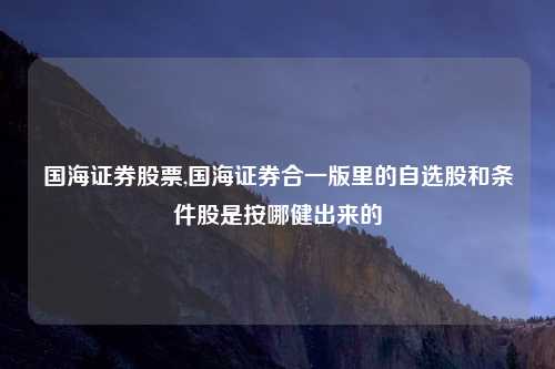 国海证券股票,国海证券合一版里的自选股和条件股是按哪健出来的