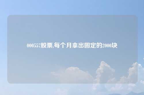 000557股票,每个月拿出固定的2000块