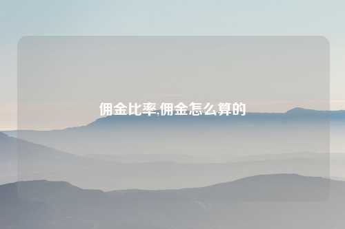 佣金比率,佣金怎么算的