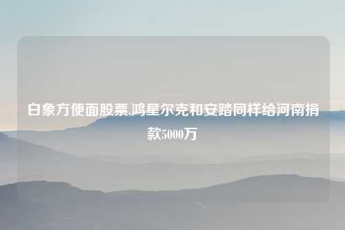 白象方便面股票,鸿星尔克和安踏同样给河南捐款5000万
