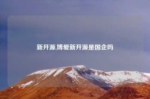 新开源,博爱新开源是国企吗