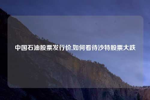 中国石油股票发行价,如何看待沙特股票大跌