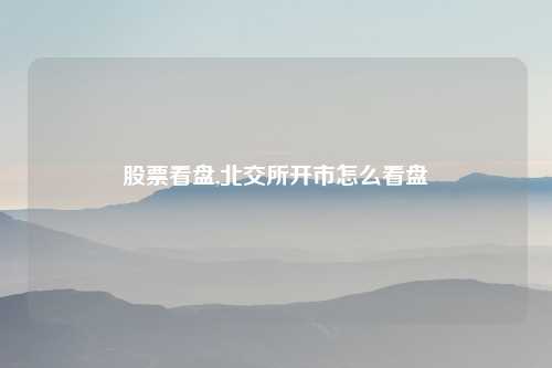 股票看盘,北交所开市怎么看盘