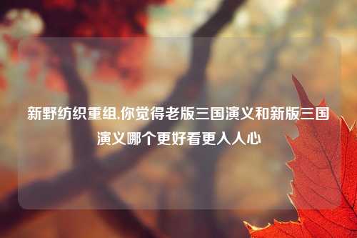 新野纺织重组,你觉得老版三国演义和新版三国演义哪个更好看更入人心