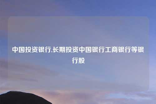 中国投资银行,长期投资中国银行工商银行等银行股