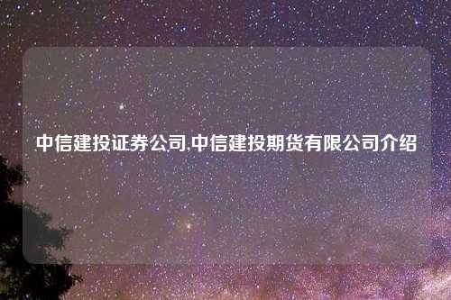 中信建投证券公司,中信建投期货有限公司介绍