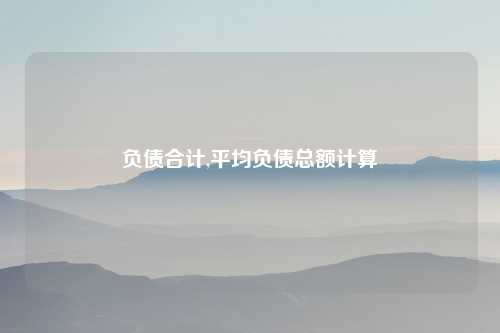 负债合计,平均负债总额计算