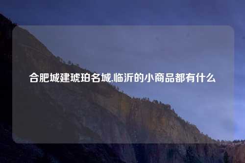 合肥城建琥珀名城,临沂的小商品都有什么