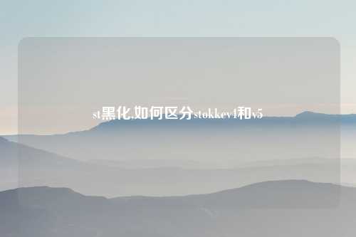 st黑化,如何区分stokkev4和v5