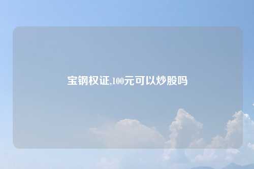 宝钢权证,100元可以炒股吗