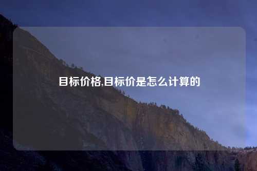 目标价格,目标价是怎么计算的