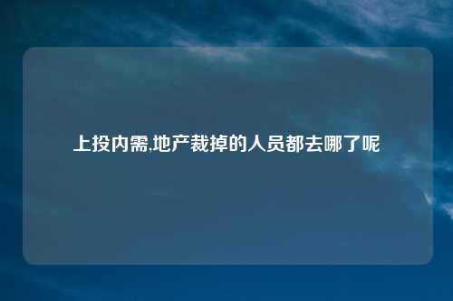 上投内需,地产裁掉的人员都去哪了呢