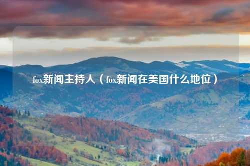 fox新闻主持人（fox新闻在美国什么地位）
