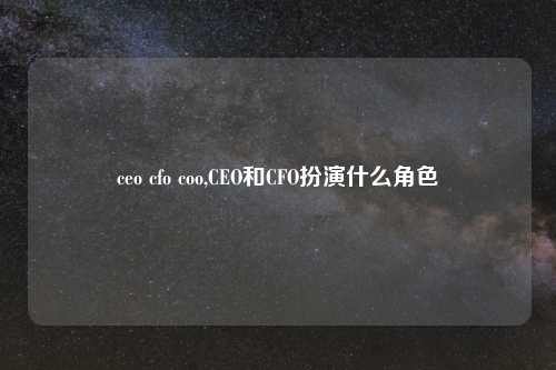 ceo cfo coo,CEO和CFO扮演什么角色