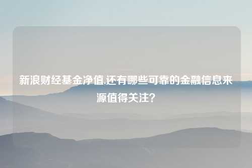新浪财经基金净值,还有哪些可靠的金融信息来源值得关注？