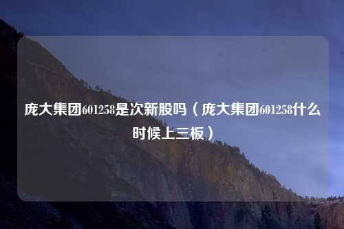 庞大集团601258是次新股吗（庞大集团601258什么时候上三板）