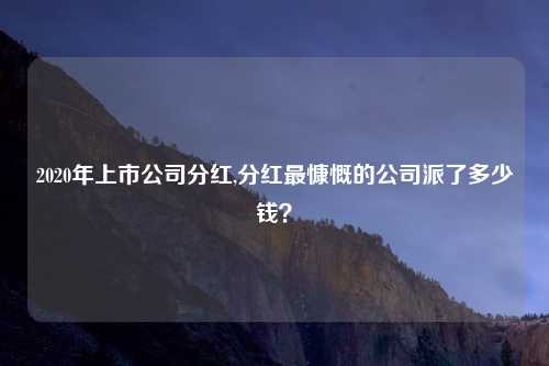 2020年上市公司分红,分红最慷慨的公司派了多少钱？