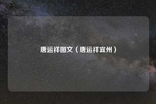 唐运祥图文（唐运祥宜州）