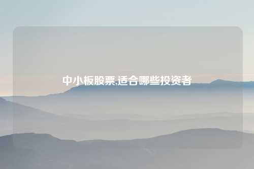 中小板股票,适合哪些投资者