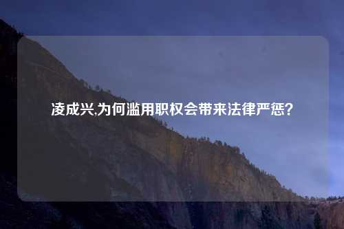 凌成兴,为何滥用职权会带来法律严惩？