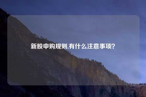 新股申购规则,有什么注意事项?