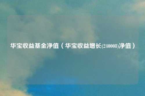华宝收益基金净值（华宝收益增长(240008)净值）